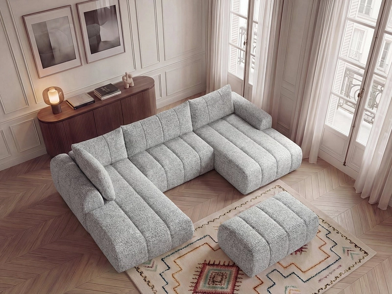Panorama-Ecksofa mit Hocker BOBOCHIC NESTY Panorama-Ecksofa mit Hocker BOBOCHIC NESTY