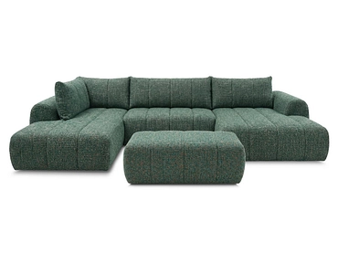 Panorama-Ecksofa mit Hocker BOBOCHIC NESTY