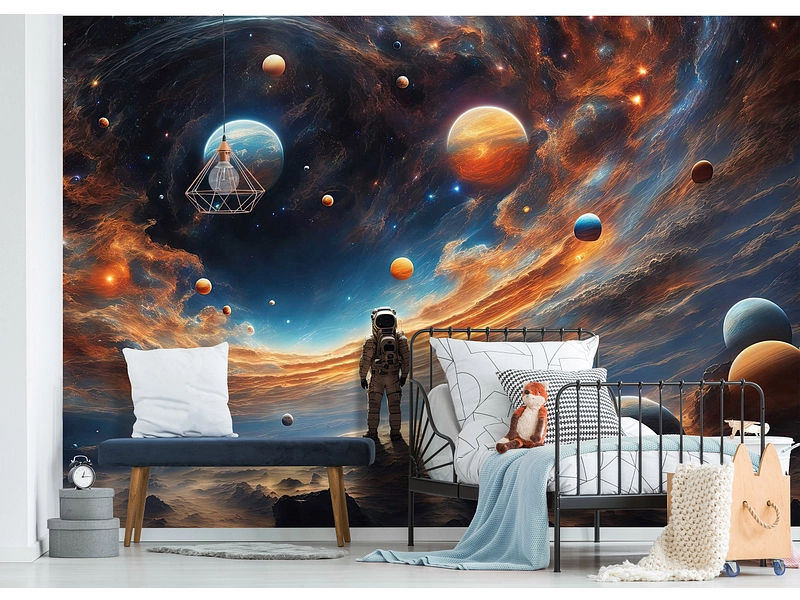 Tapete SPACE 3-teilig vliesfaser dunkelblau