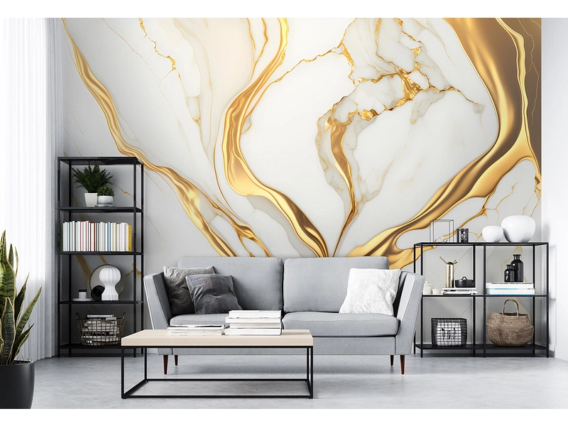 Tapete MARBLE 3-teilig vliesfaser weiss