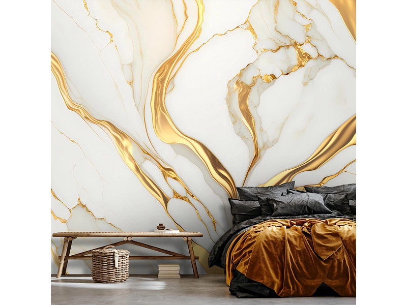 Tapete MARBLE 3-teilig vliesfaser weiss