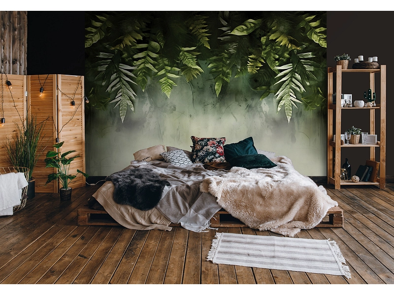 Tapete TROPICAL 4-teilig vliesfaser grün