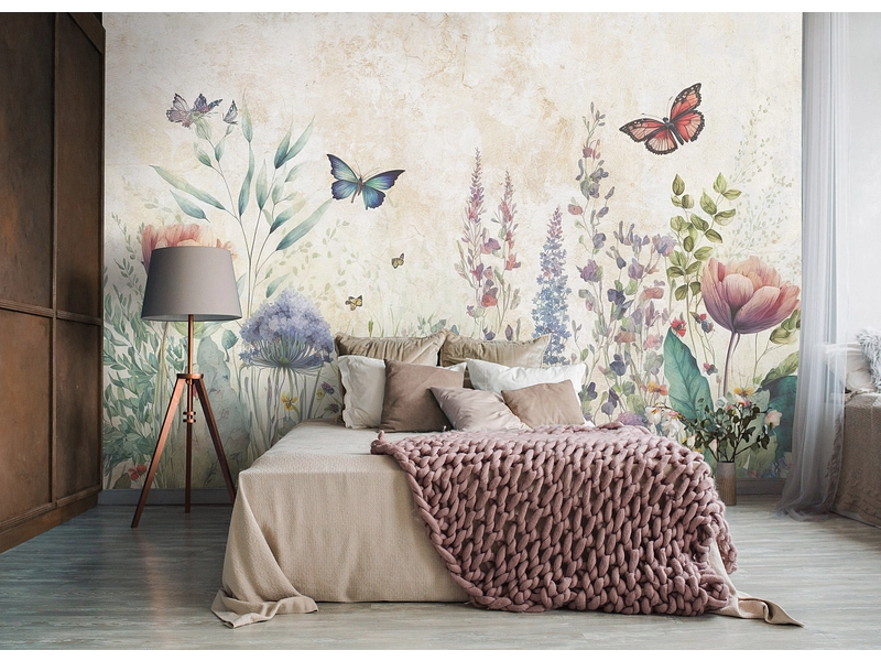 Tapete BUTTERFLY 3-teilig vliesfaser beige