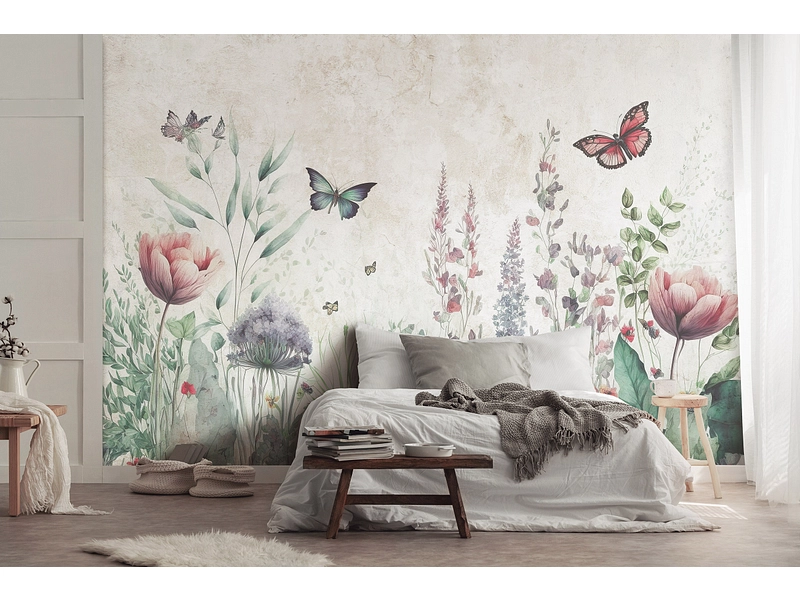 Tapete BUTTERFLY 4-teilig vliesfaser beige