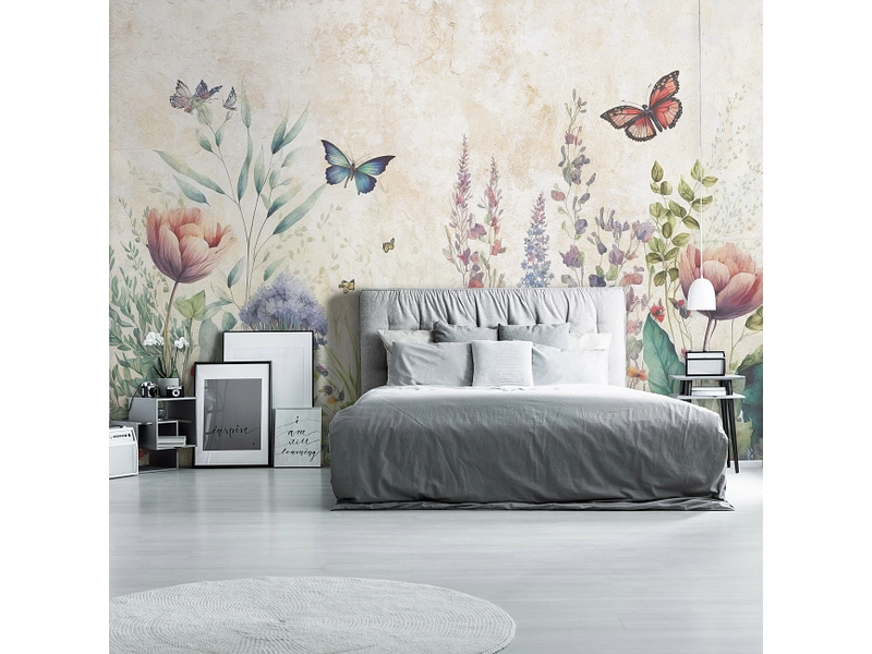 Tapete BUTTERFLY 4-teilig vliesfaser beige