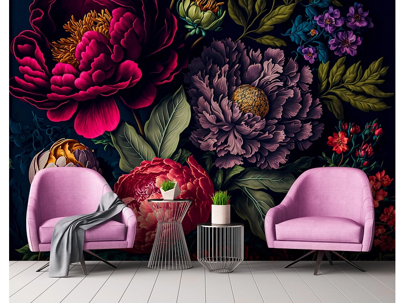 Tapete PIVOINE 2-teilig vliesfaser dunkelblau Tapete PIVOINE 2-teilig vliesfaser dunkelblau