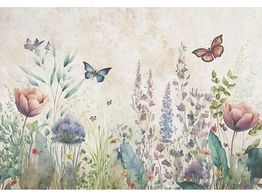Carta da parati BUTTERFLY 3 pezzi fibra polare beige Carta da parati BUTTERFLY 3 pezzi fibra polare beige