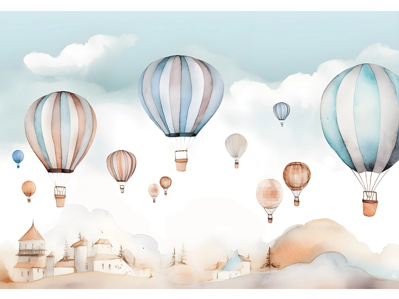 Tapete BALLOON 4-teilig vliesfaser hellblau Tapete BALLOON 4-teilig vliesfaser hellblau