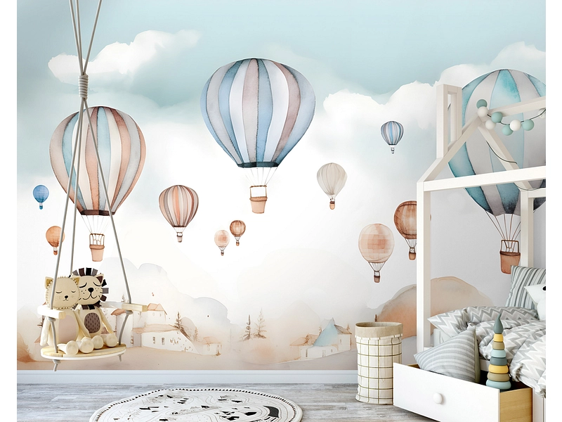 Tapete BALLOON 2-teilig vliesfaser hellblau