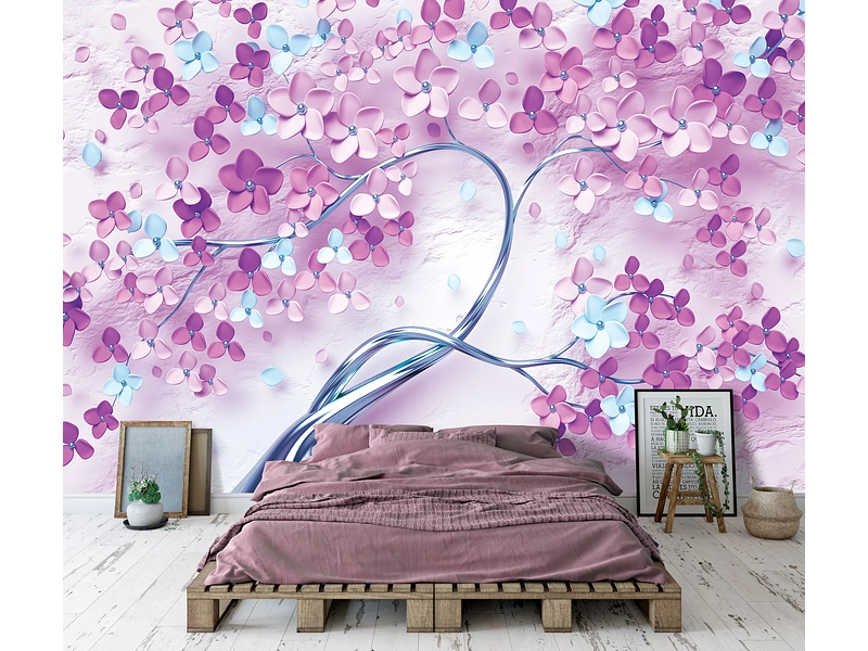 Tapete SPRING 3-teilig vliesfaser rosa