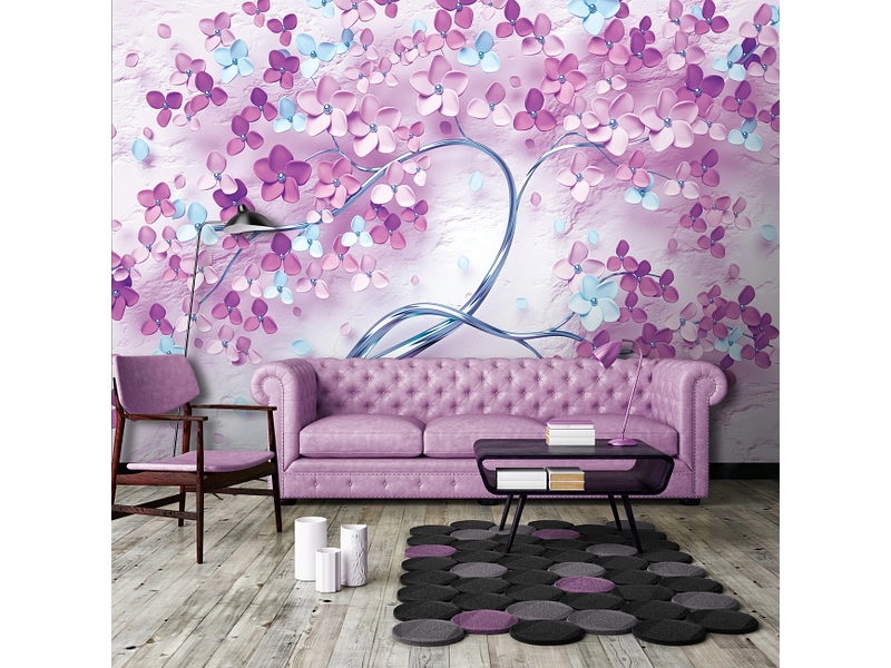 Tapete SPRING 3-teilig vliesfaser rosa