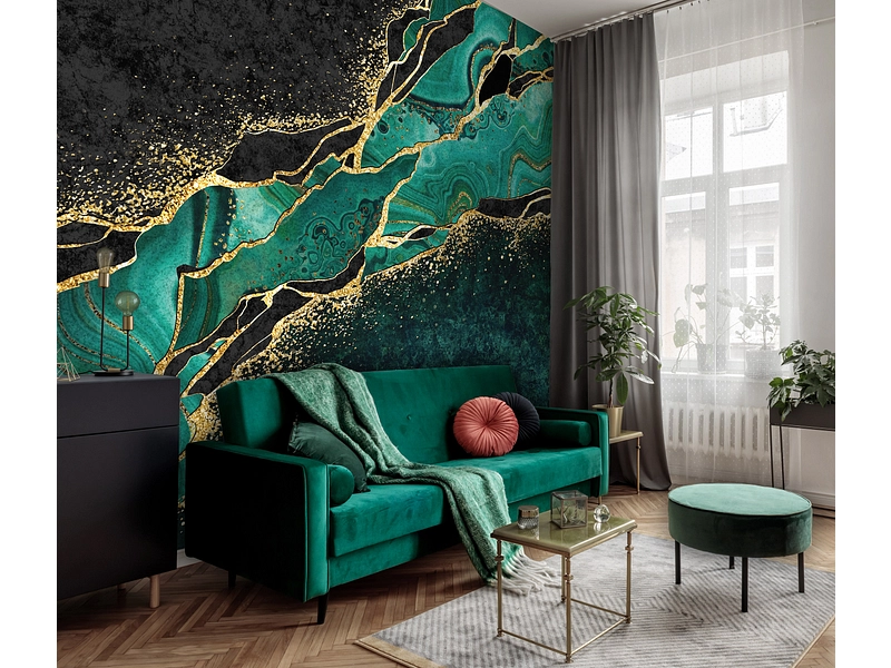 Tapete MARBLE 2-teilig vliesfaser petrol