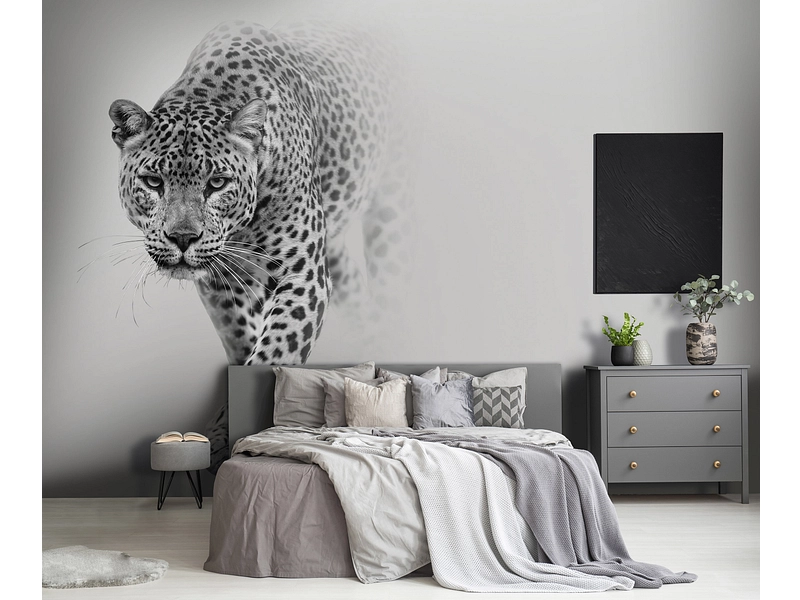 Tapete LEOPARD 2-teilig vliesfaser hellgrau