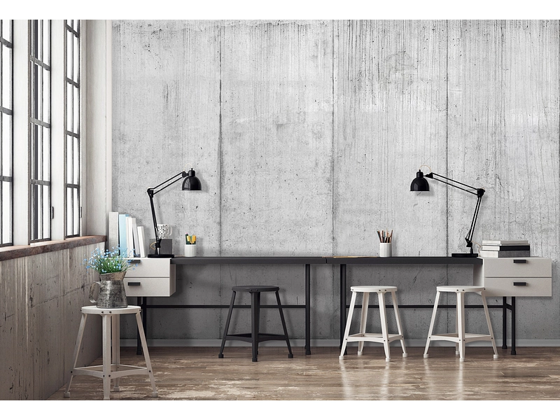 Tapete BETON 1 Stück vliesfaser beton grau