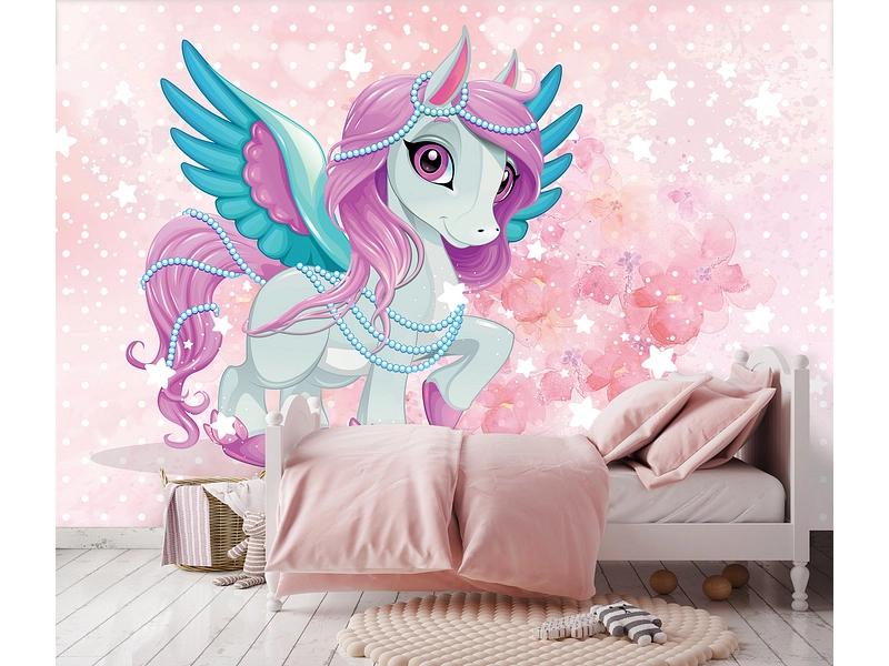 Tapete UNICORN 1 Stück vliesfaser rosa