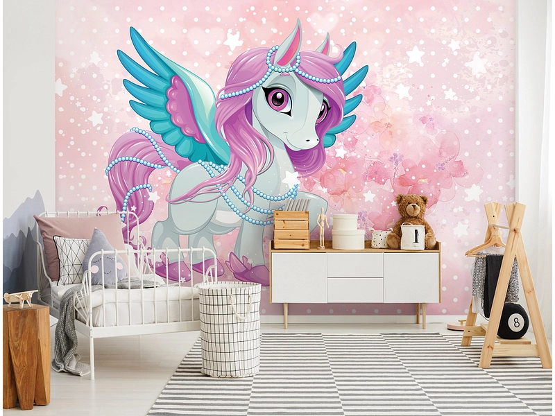 Tapete UNICORN 2-teilig vliesfaser rosa