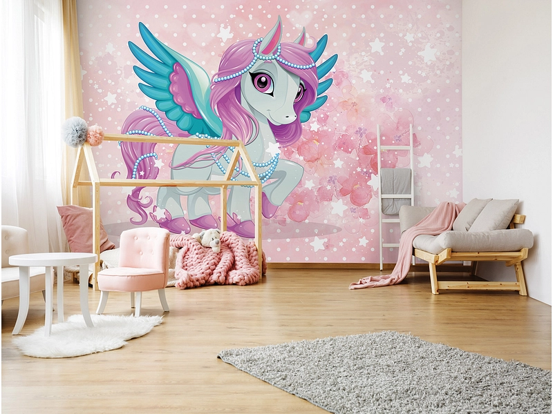 Tapete UNICORN 2-teilig vliesfaser rosa