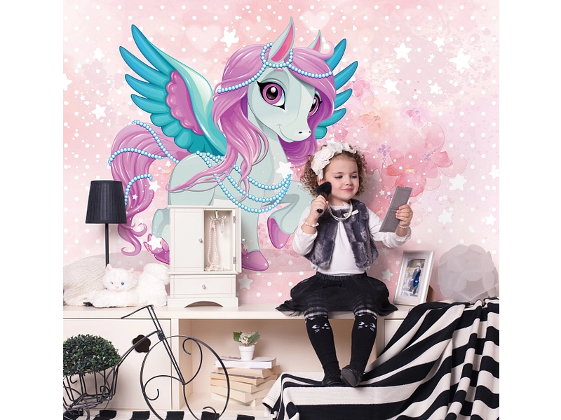 Tapete UNICORN 2-teilig vliesfaser rosa