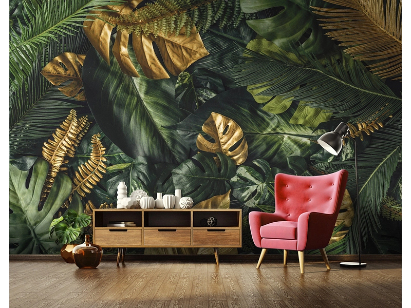 Tapete TROPICAL 4-teilig vliesfaser dunkelgrün Tapete TROPICAL 4-teilig vliesfaser dunkelgrün