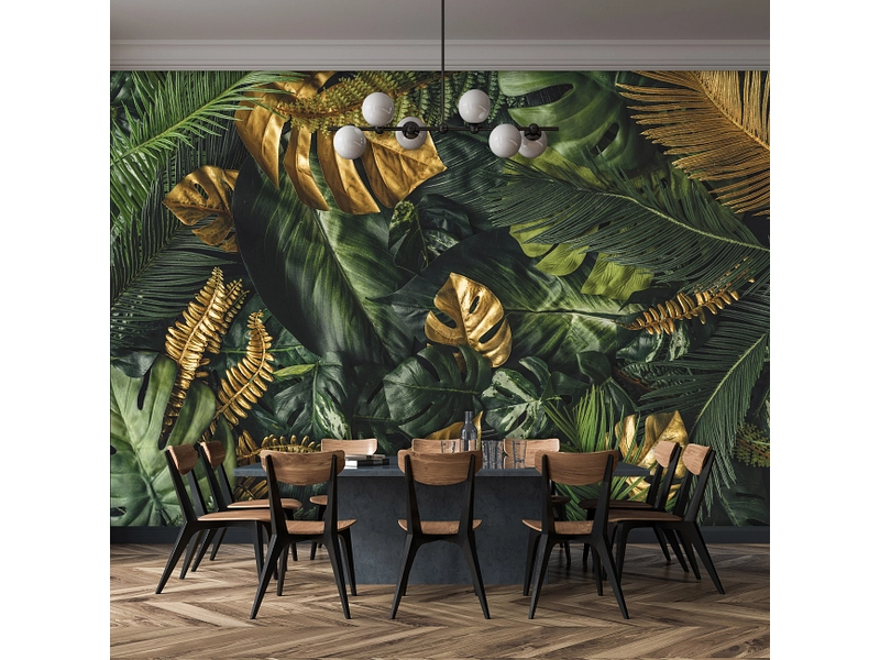Tapete TROPICAL 1 Stück vliesfaser dunkelgrün