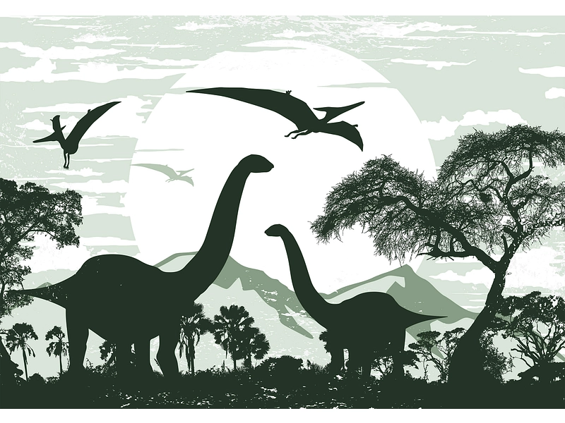 Tapete DINOSAURS 3-teilig vliesfaser dunkelgrün Tapete DINOSAURS 3-teilig vliesfaser dunkelgrün