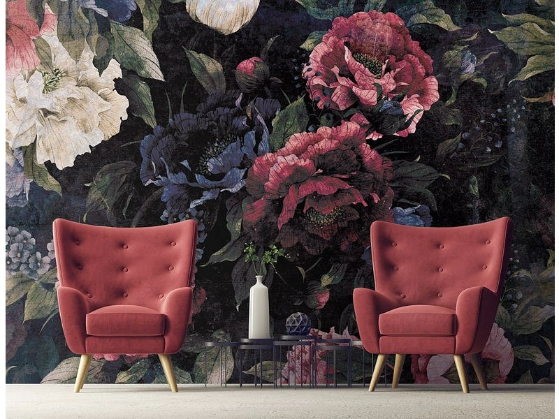 Tapete PIVOINE 2-teilig vliesfaser dunkelblau Tapete PIVOINE 2-teilig vliesfaser dunkelblau