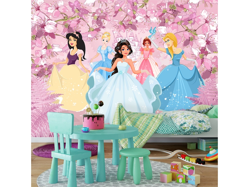 Tapete PRINCESSES 3-teilig vliesfaser rosa Tapete PRINCESSES 3-teilig vliesfaser rosa