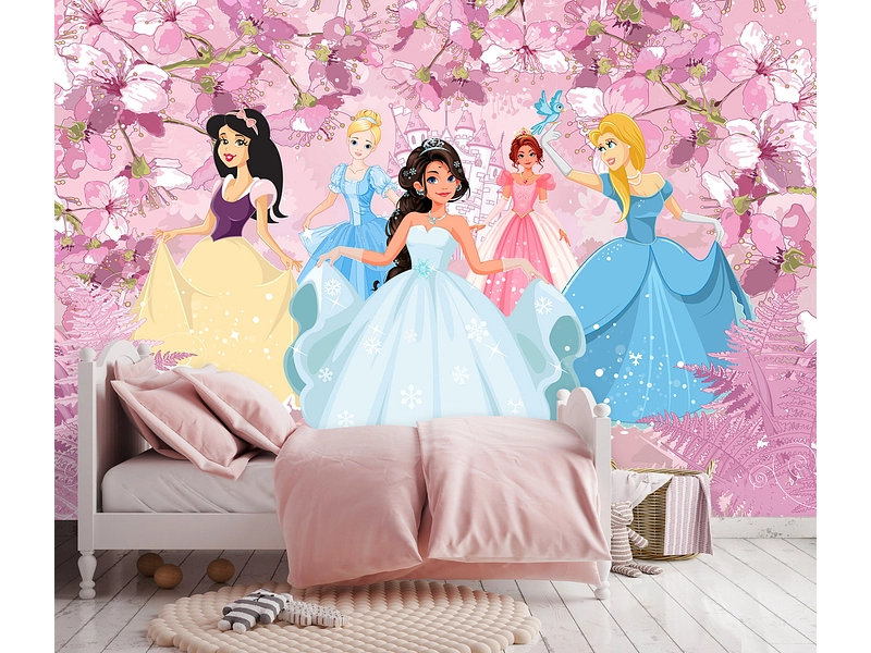 Tapete PRINCESSES 4-teilig vliesfaser rosa