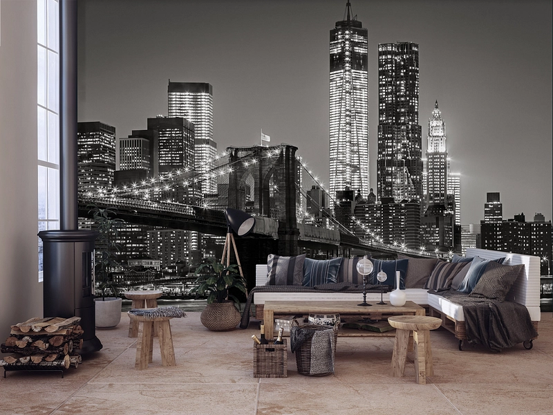 Tapete NEW YORK 4-teilig vliesfaser schwarz Tapete NEW YORK 4-teilig vliesfaser schwarz