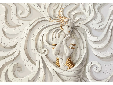 Carta da parati SCULPTURE 1 pezzo fibra polare bianco Carta da parati SCULPTURE 1 pezzo fibra polare bianco