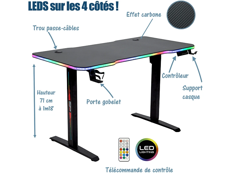 Elektrischer Gaming Schreibtisch AMSTRAD AMS-DESK120Z Elektrischer Gaming Schreibtisch AMSTRAD AMS-DESK120Z