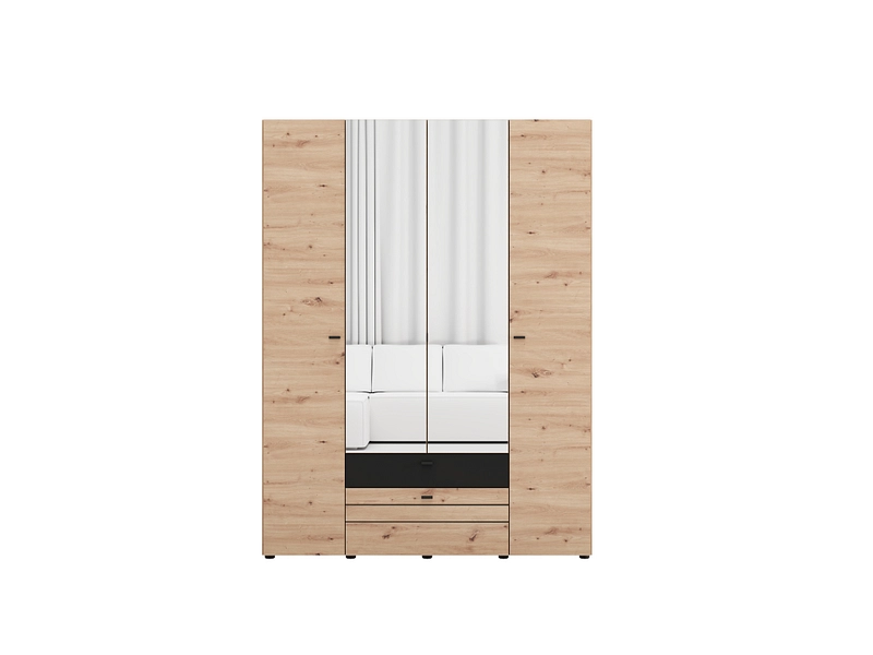 Armoire portes battantes BITINIA chêne artisan