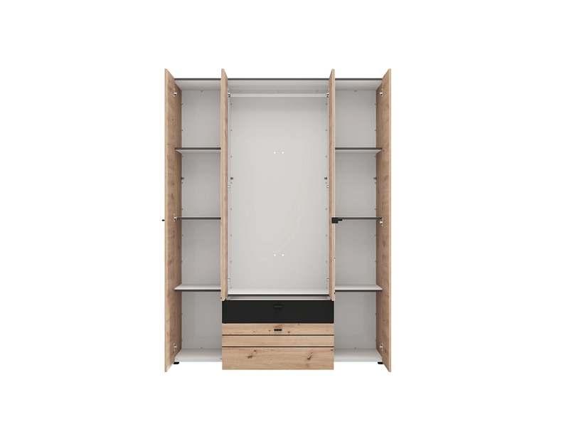 Armoire portes battantes BITINIA chêne artisan