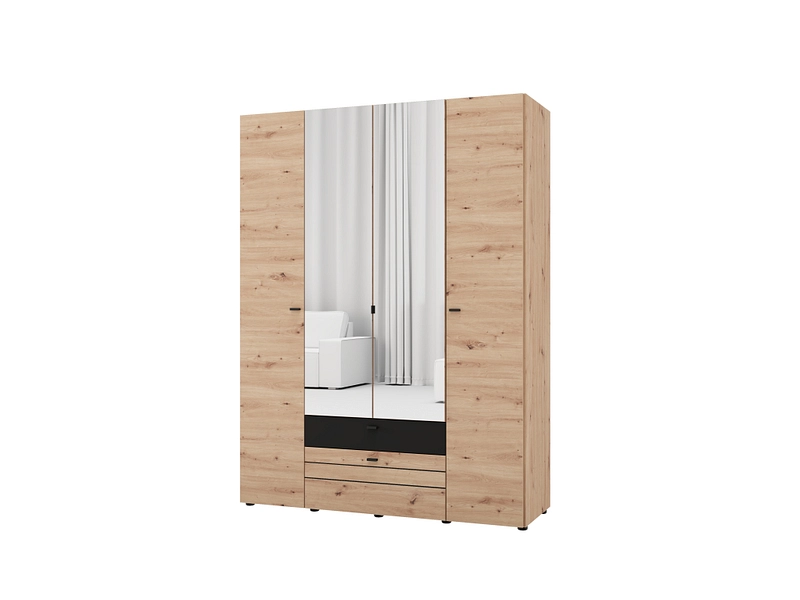 Armoire portes battantes BITINIA chêne artisan