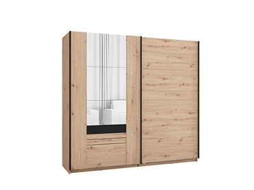Armoire portes coulissantes BITINIA chêne artisan