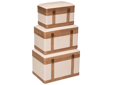 3er-Set Truhen beige