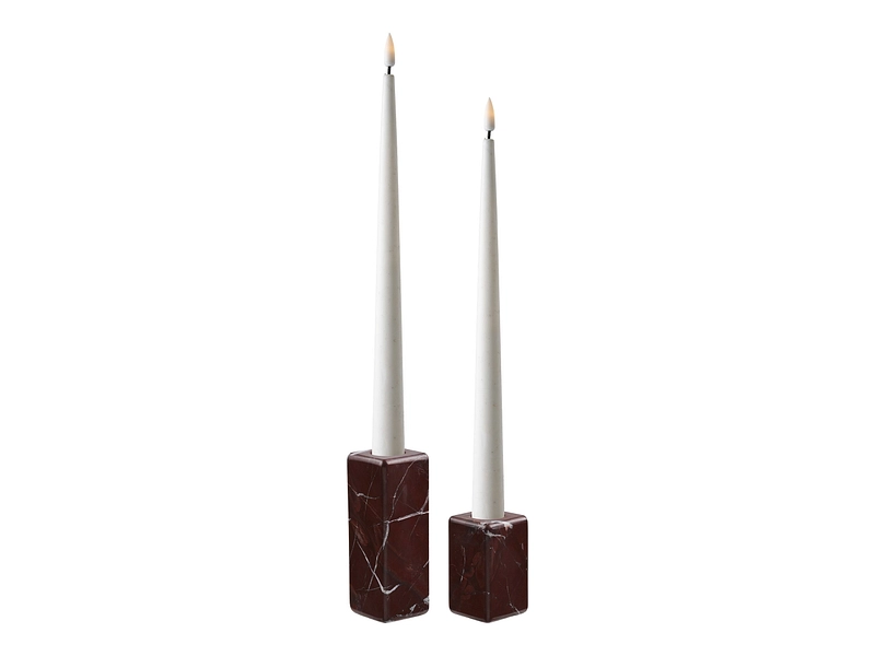 Set photophores 4.4 cm x 11 cm Marbre bordeaux