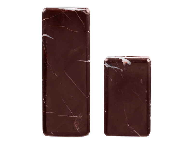 Set photophores 4.4 cm x 11 cm Marbre bordeaux