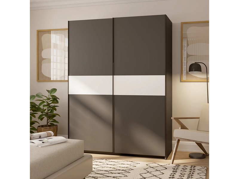 Schwebetürenschrank BIANCA anthrazit Schwebetürenschrank BIANCA anthrazit