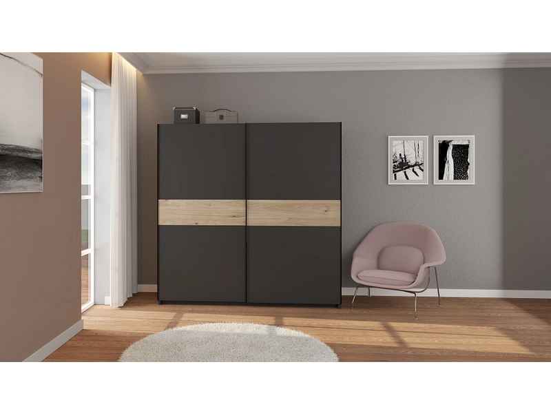 Schwebetürenschrank BIANCA anthrazit Schwebetürenschrank BIANCA anthrazit