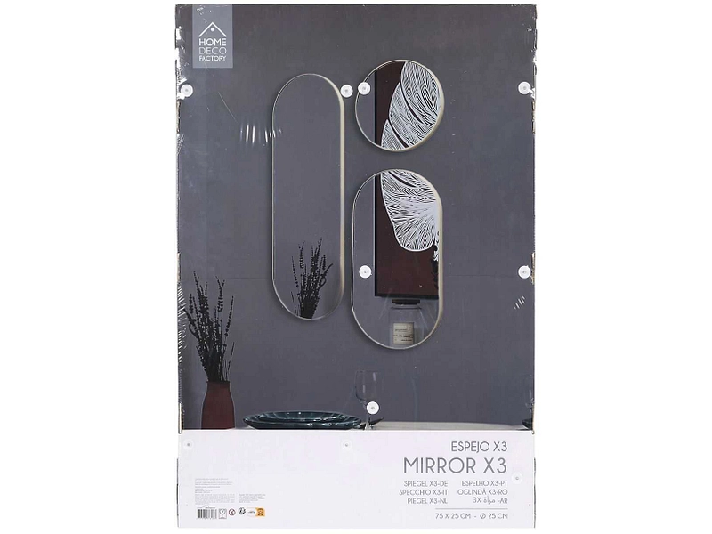 Set di 3 specchi tondo / ovale HOME DECO FACTORY CORFU Set di 3 specchi tondo / ovale HOME DECO FACTORY CORFU