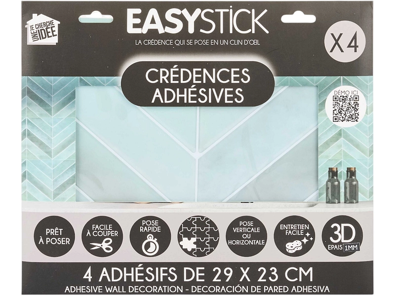 Set paraschizzi adesivo EDI 4 pezzi plastica turchese Set paraschizzi adesivo EDI 4 pezzi plastica turchese