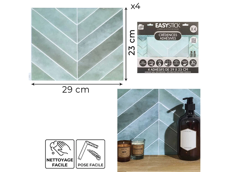 Set paraschizzi adesivo EDI 4 pezzi plastica turchese Set paraschizzi adesivo EDI 4 pezzi plastica turchese