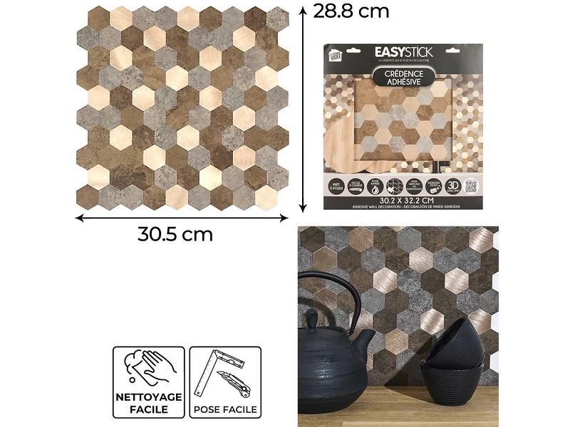 Set paraschizzi adesivo EDI 1 pezzo pietra oro