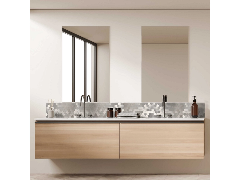 Set paraschizzi adesivo EDI 1 pezzo pietra grigio Set paraschizzi adesivo EDI 1 pezzo pietra grigio