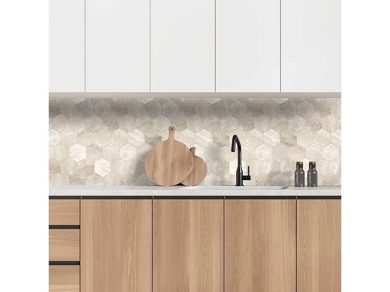 Set paraschizzi adesivo EDI 1 pezzo pietra bianco Set paraschizzi adesivo EDI 1 pezzo pietra bianco