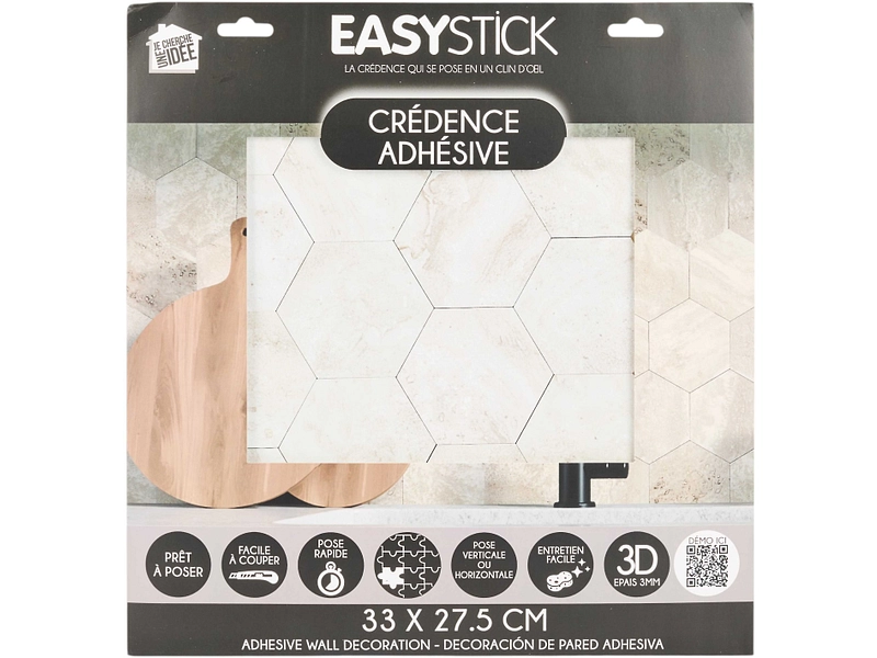 Set paraschizzi adesivo EDI 1 pezzo pietra bianco Set paraschizzi adesivo EDI 1 pezzo pietra bianco