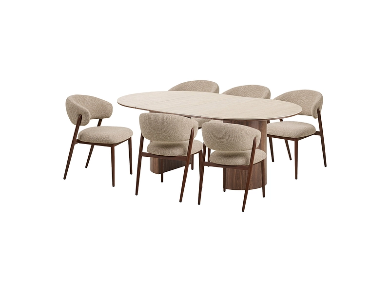 Set tavolo e 6 sedie HOUSE NORDIC DELPHI Set tavolo e 6 sedie HOUSE NORDIC DELPHI