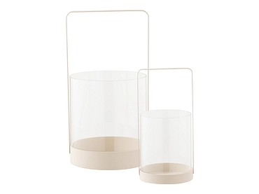 Windlichter-Set HURRICANE 18 cm x 35 cm Glas beige Windlichter-Set HURRICANE 18 cm x 35 cm Glas beige