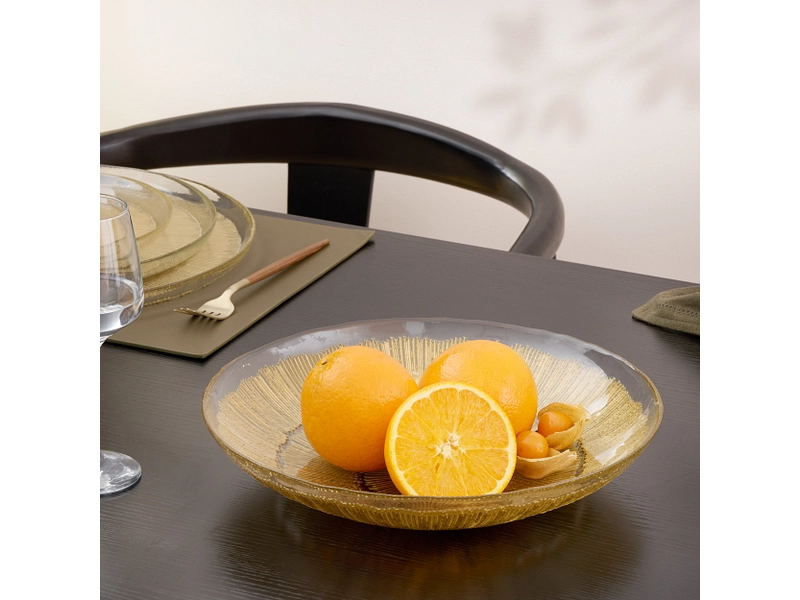 Präsentierplatte ZELIA glas goldfarben